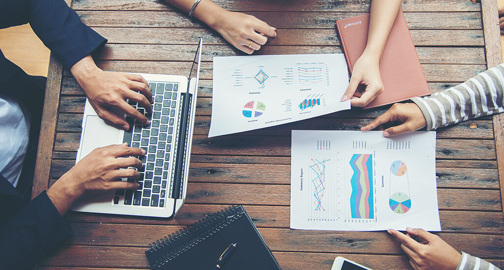 Corporate Business Planning with business chart Teamwork Concept.